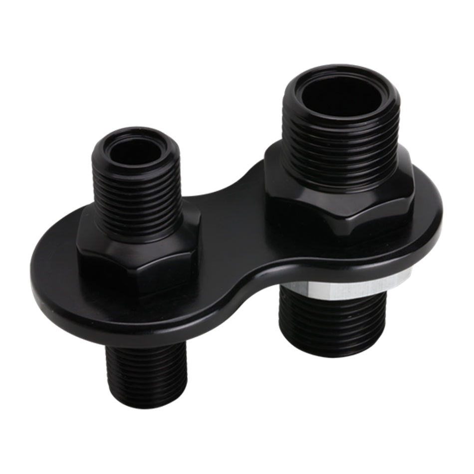 A/C Bulkhead 2-Port Black AN-NPT Fittings and Components Billet Specialties