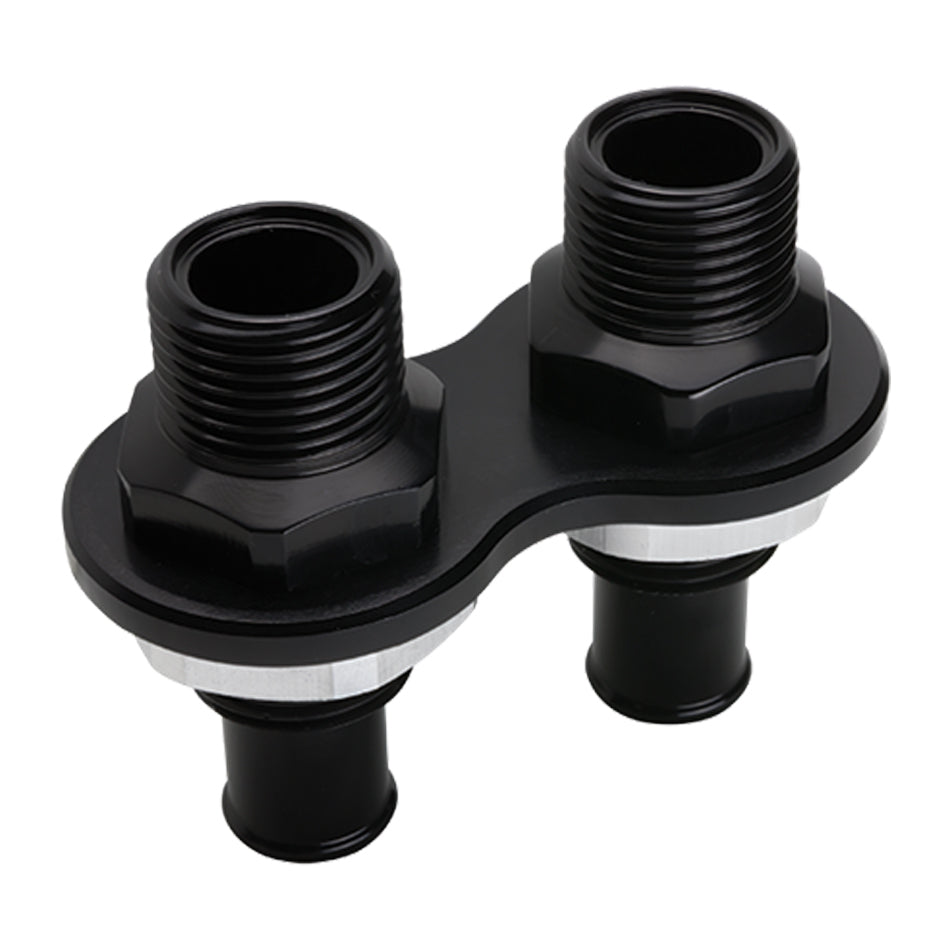 Heat Bulkhead Push On 2-Port Black AN-NPT Fittings and Components Billet Specialties