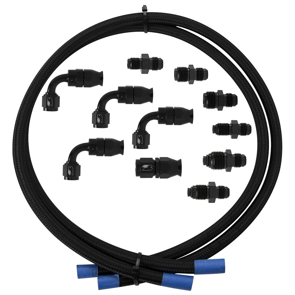 Hose Kit Power Steering w/Pump Mount Reservoir Power Steering Hoses and Lines Billet Specialties