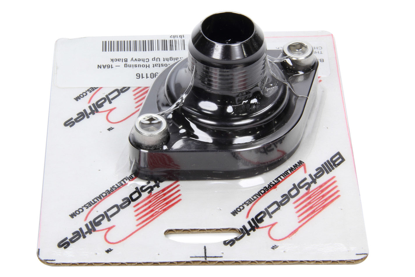 Thermostat Housing -16AN Straight Up Chevy Black Water Necks - Thermostat Housings Billet Specialties