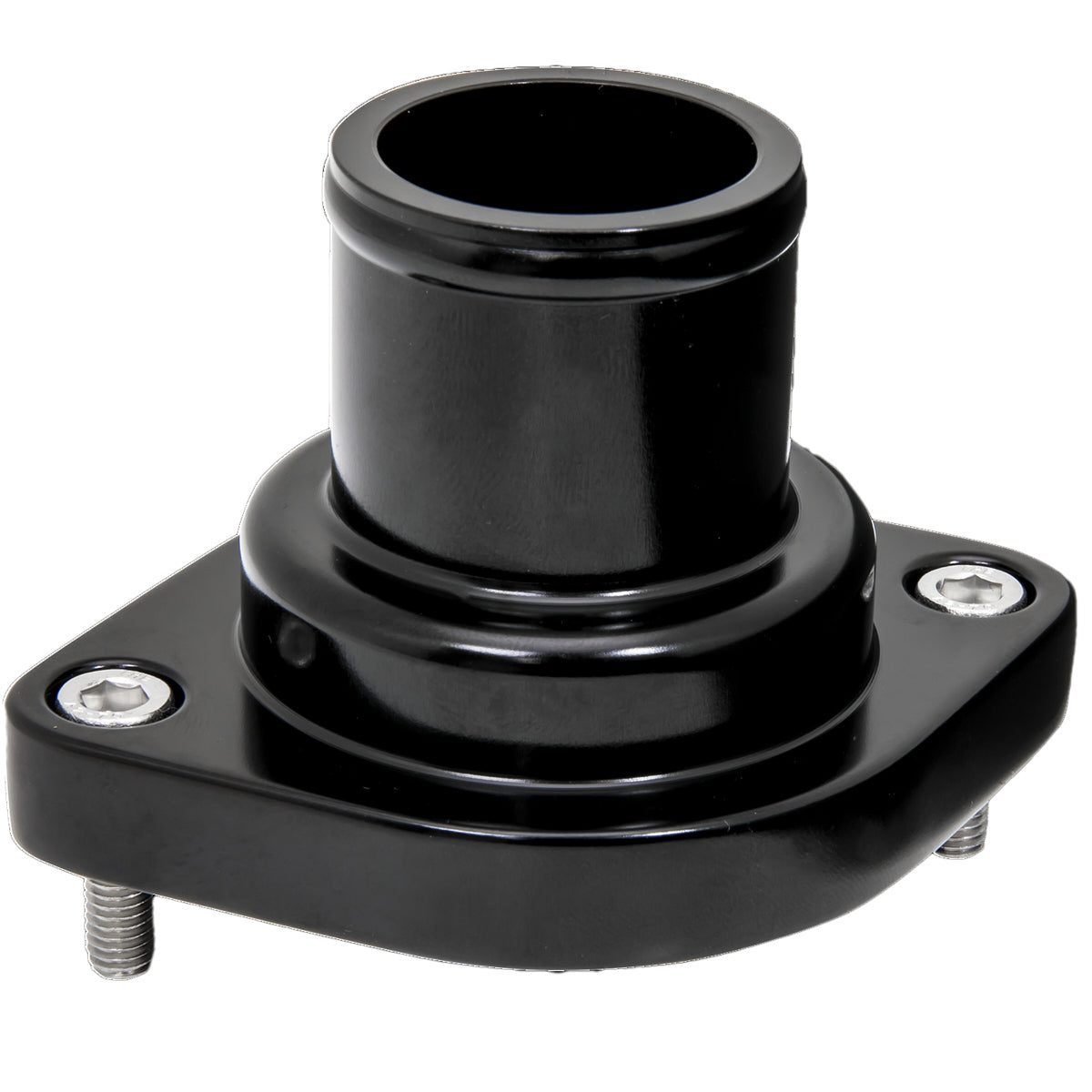 Thermostat Housing Strai ght LS 10-Up Black Water Necks - Thermostat Housings Billet Specialties