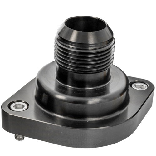 LS Thermostat Housing w/ 16AN Male Nipple Black Water Necks - Thermostat Housings Billet Specialties