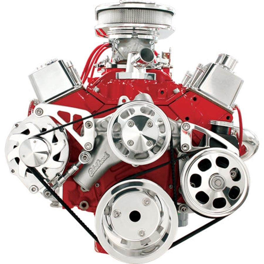 SBC LWP Serpentine Conversion KIt Polished Pulley Kits Billet Specialties