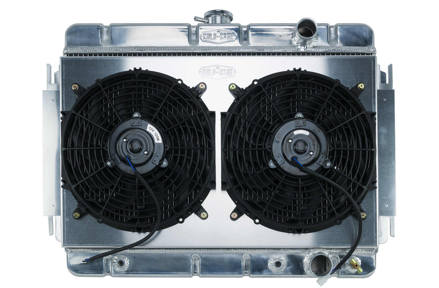 64-65 Chevelle Radiator & Dual 12in Fan Kit AT Radiator Kit COLD-CASE Radiators