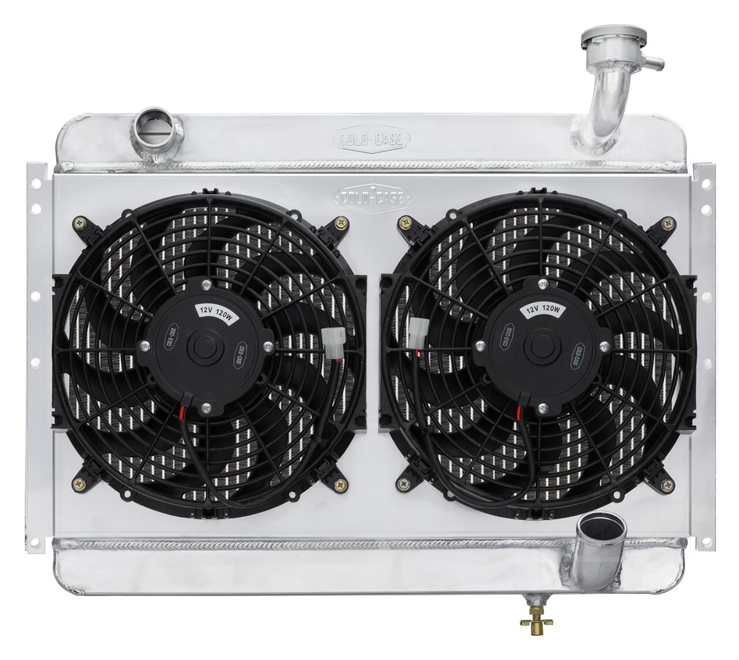56-60 Corvette Radiator w/ Dual 12in Fan Kit Radiators COLD-CASE Radiators