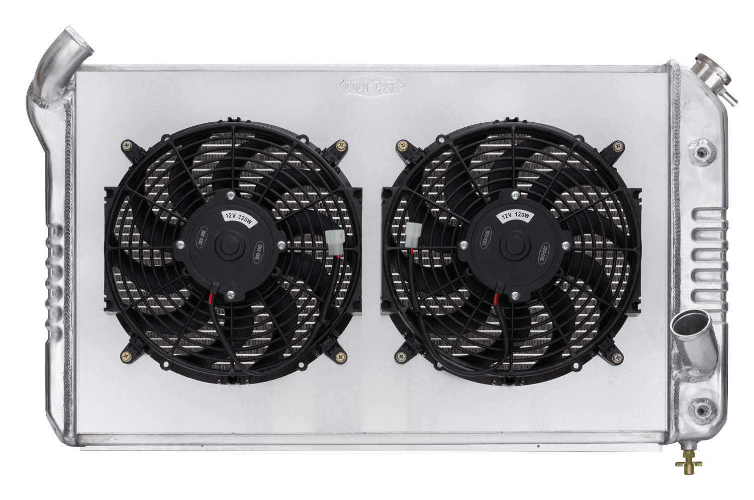 69-72 Corvette Radiator w/ Dual 12in Fan Kit Radiators COLD-CASE Radiators