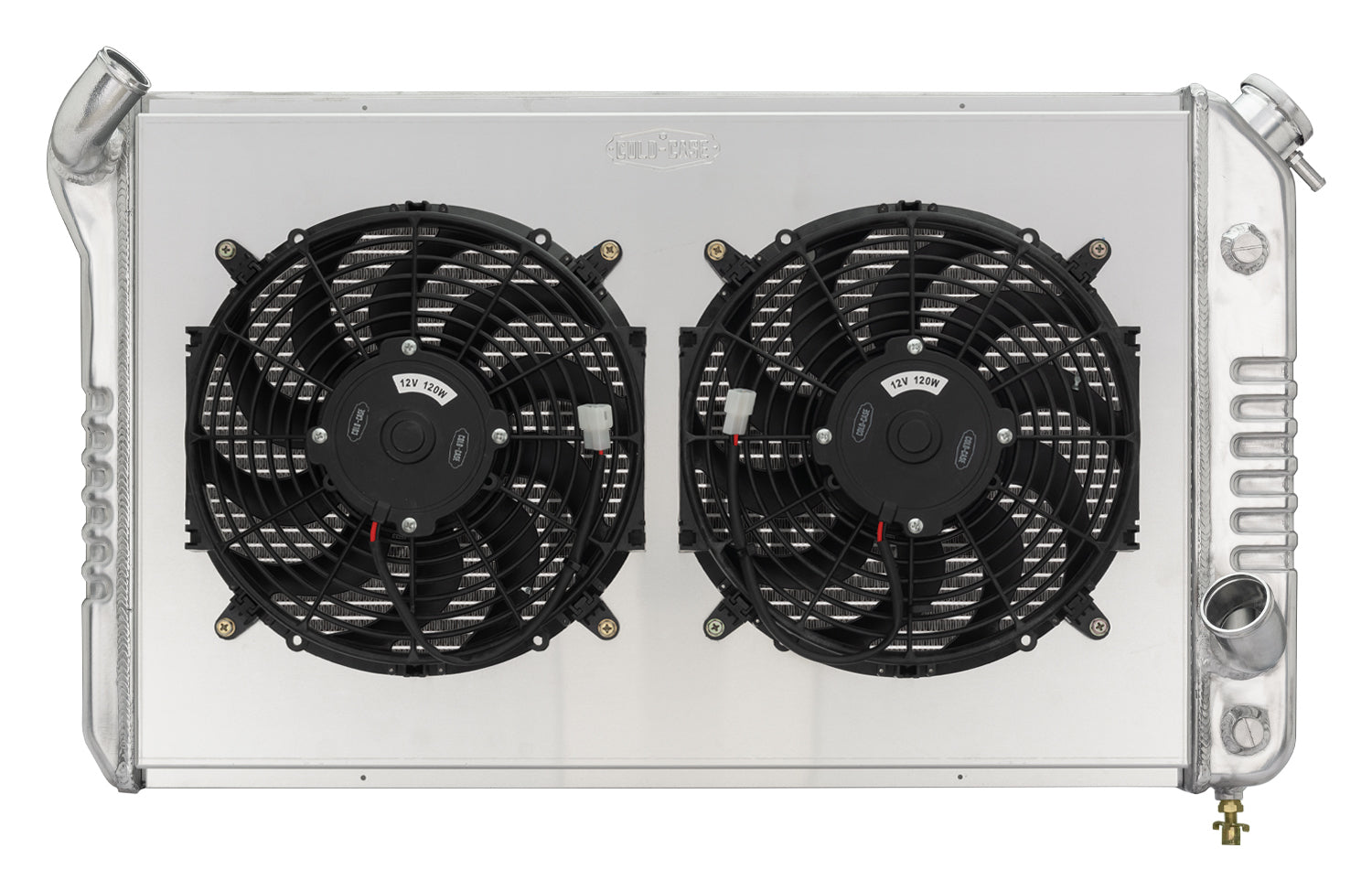 73-76 Corvette Radiator w/ Dual 12in Fan Kit Radiators COLD-CASE Radiators