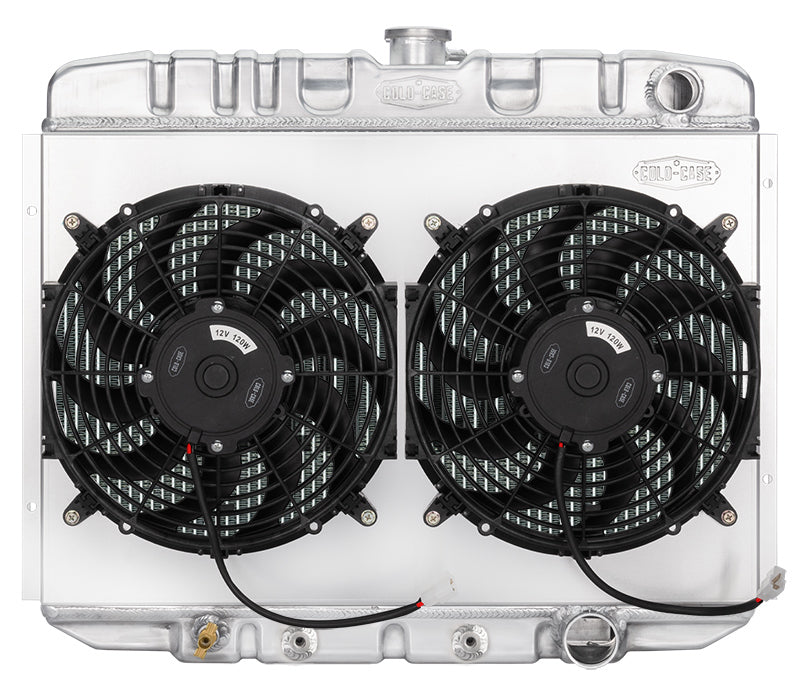 67-70 Mustang Radiator AT 24in Dual 12in Fans Radiator Kit COLD-CASE Radiators