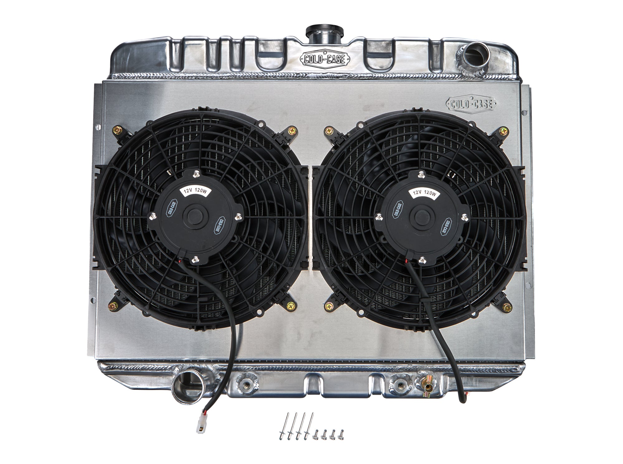 67-70 Mustang BB 24in Ra diator & 16 Fan Kit AT Radiator Kit COLD-CASE Radiators