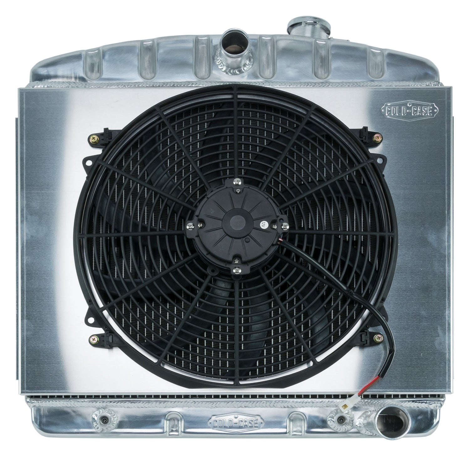 55-57 Tri-5 Chevy Aluminum Radiator And 16 Inch Fan Kit (V8 Mount) Cold Case Radiators Radiator Kit COLD-CASE Radiators
