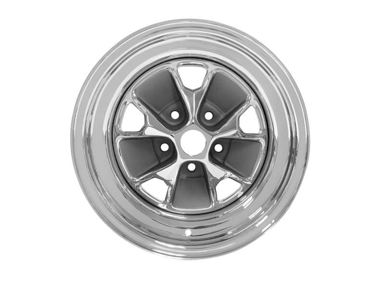 15 x 7 Mustang Styled Steel Wheel Chrome Wheels Scott Drake
