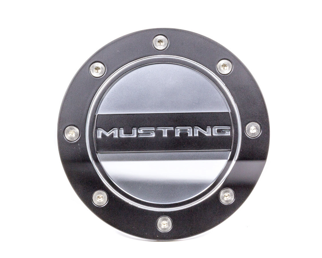 Fuel Door Mustang Black/ Silver 15- Mustang Fuel Doors Scott Drake