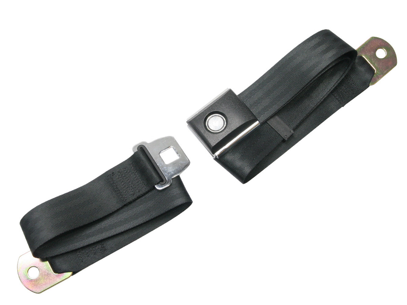 67-73 Mustang Seat Belts 2 Point Push Button Seat Belts and Harnesses Scott Drake
