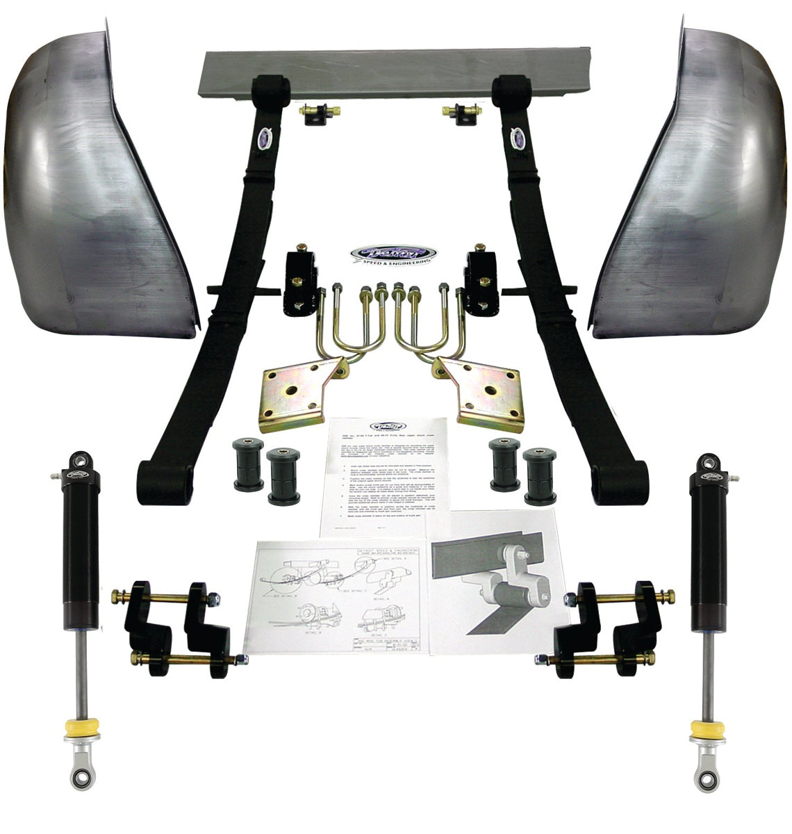 Mini-Tub Kit - 68-74 Nova 2in Drop Rear Suspension Kits Detroit Speed and Engineering