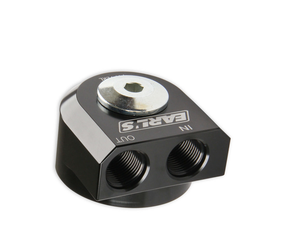 Oil Filter Adapter w/90 Deg -10 ORB Port Oil Filter Adapters and Components Earl's Performance