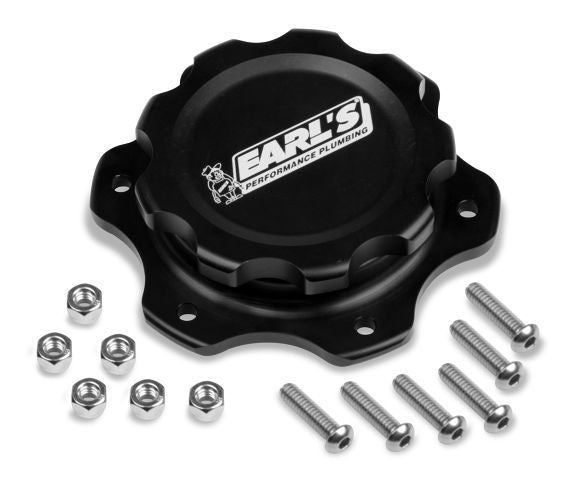 Alm Fuel Cell Cap & Bung w/6 Bolt Flange Fuel Cell/Tank Caps Earl's Performance