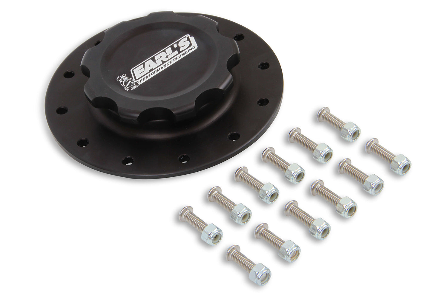 Alm Fuel Cell Cap & Bung w/12 Bolt Flange Fuel Cell/Tank Caps Earl's Performance