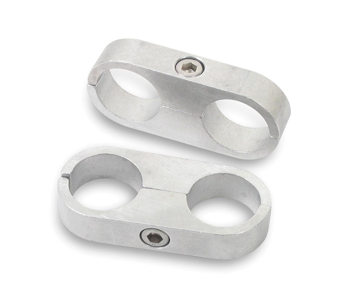 1/2in. Polished Alum. Hose/Tube Separators-2pk Hose Support Brackets Earl's Performance