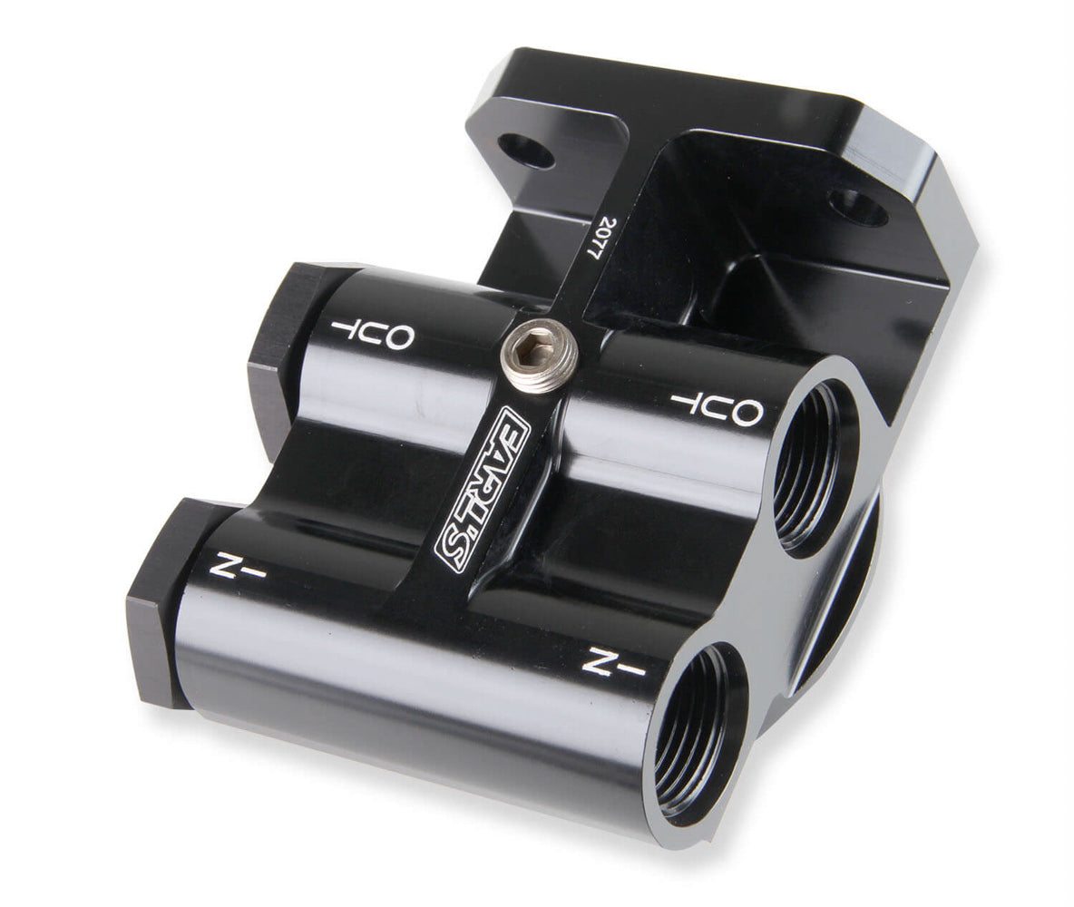 Single Remote Billet Oil Filter Mount Oil Filter Adapters and Components Earl's Performance