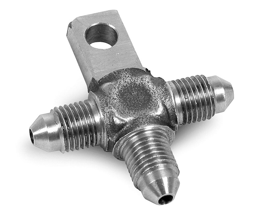 #3 Male Tee w/ 3/8in Bolt Mount AN-NPT Fittings and Components Earl's Performance