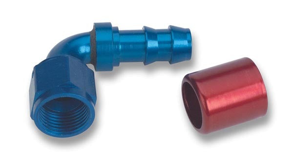 4an 90-Deg to 1/4 Barb Hose End Hose Ends Earl's Performance