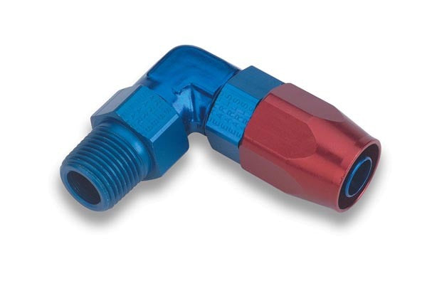 90 Deg 1/4 Npt > #6 Swiv Hose Ends Earl's Performance