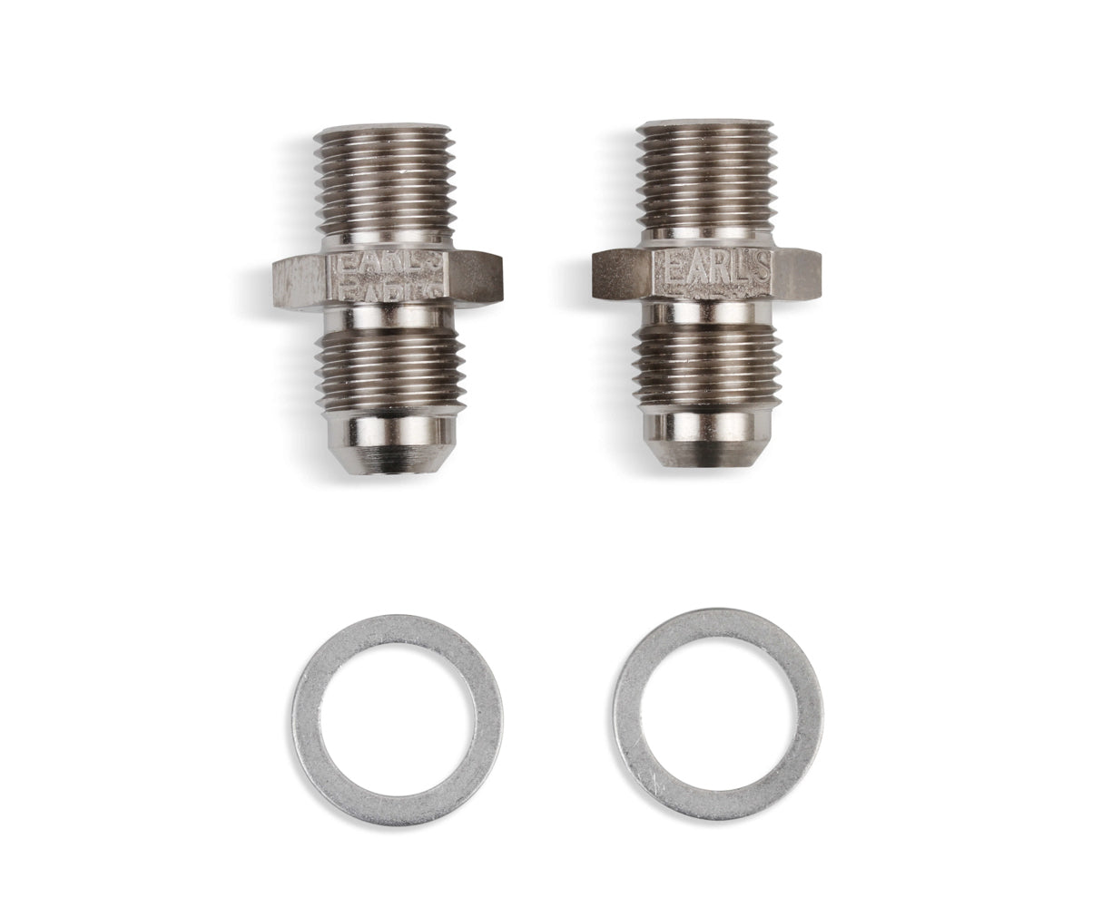 6an Male to 1/4-18 NPSM Adapter Fittings 2pk AN-NPT Fittings and Components Earl's Performance