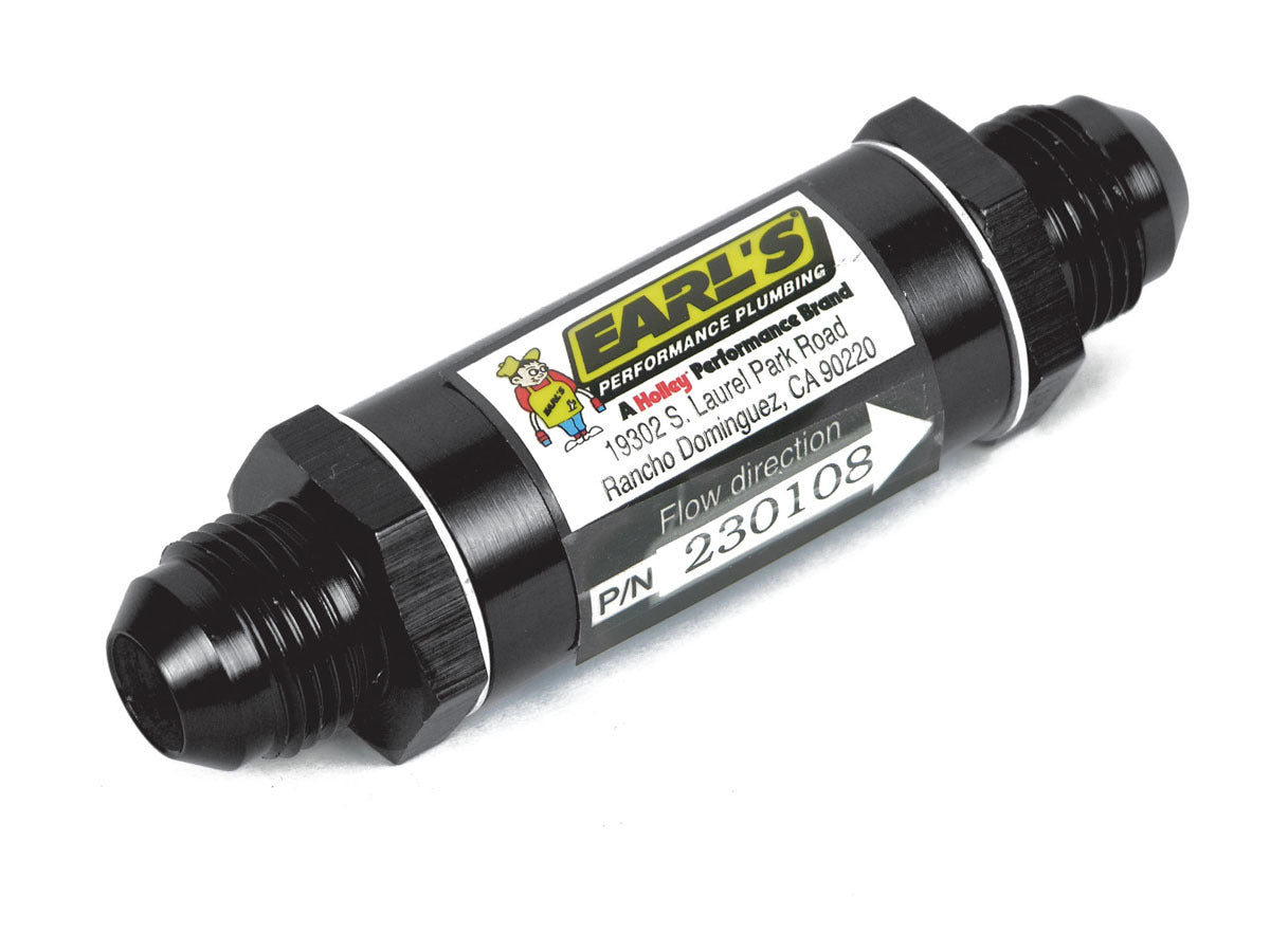 #6 Fuel Filter W/Bronze Element Black Fuel Filters and Components Earl's Performance