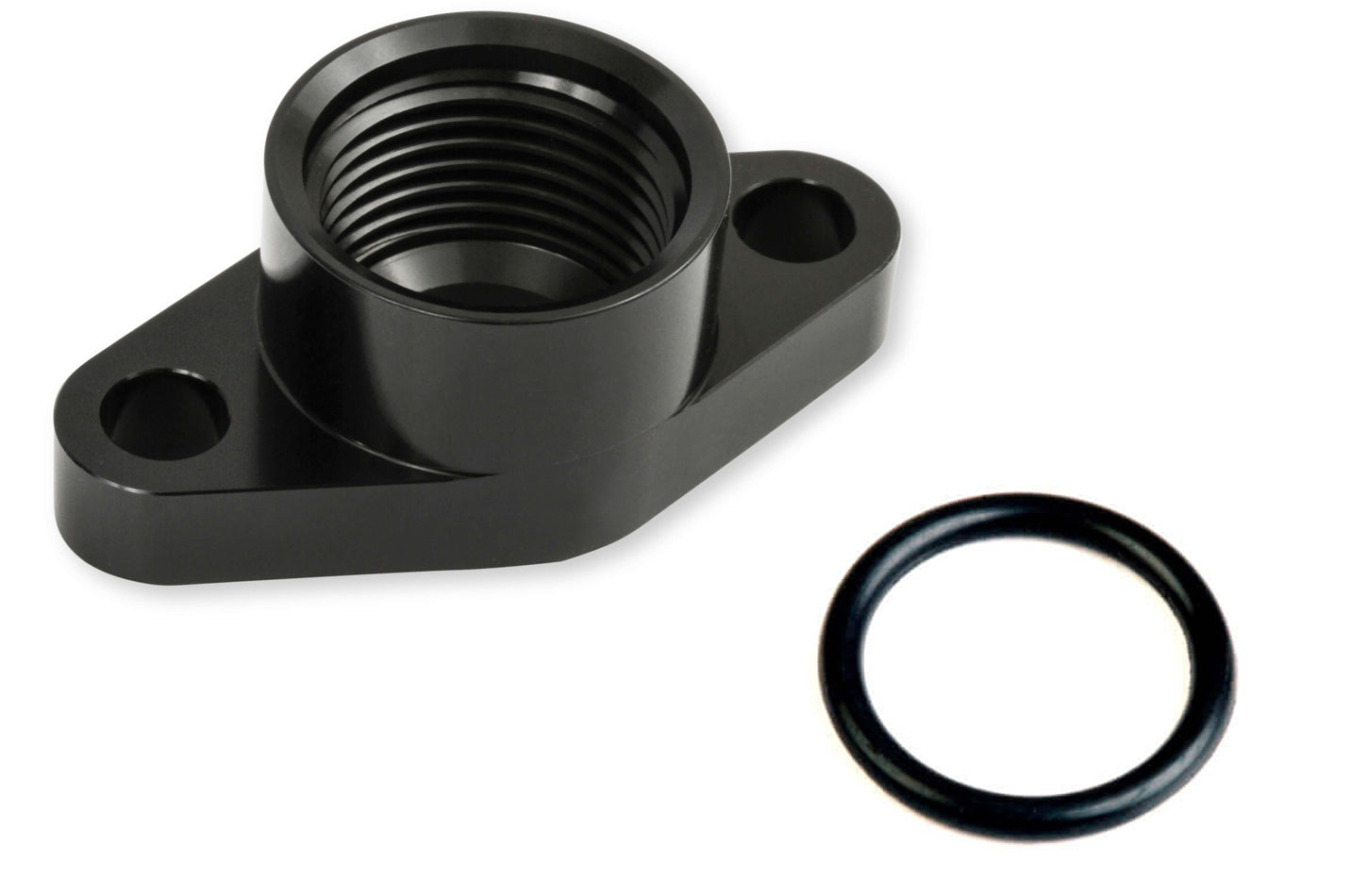 Turbo Oil Drain Back Flange 12 ORB Port Black Turbocharger Components Earl's Performance