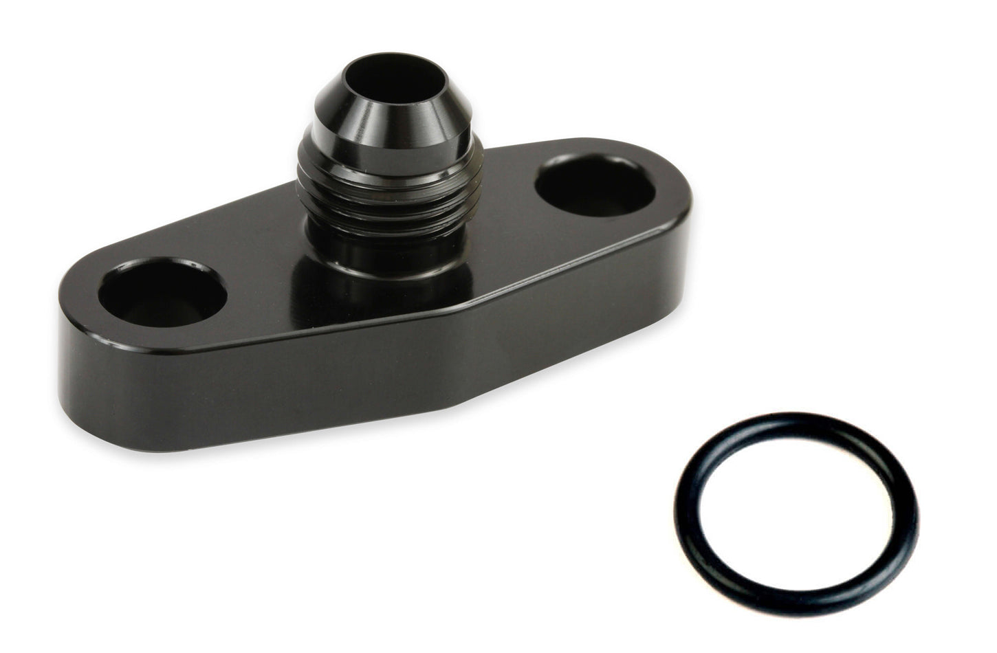 Turbo Oil Drain Back Flange 6an - Black Turbocharger Components Earl's Performance