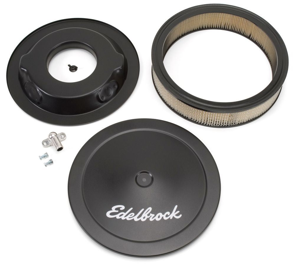14in Signature Series A/C - Black Air Cleaner Assemblies and Air Intake Kits Edelbrock