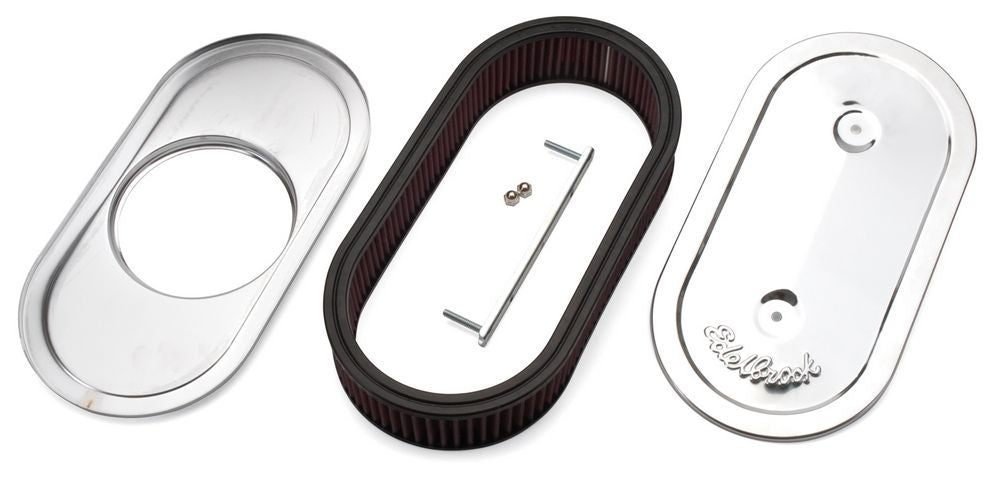 Oval Air Cleaner for Single 4-Barrel Air Cleaner Assemblies and Air Intake Kits Edelbrock