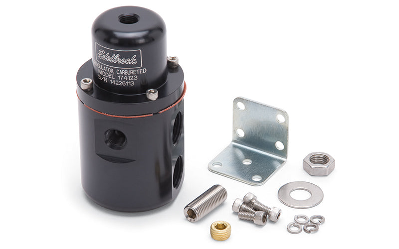 Fuel Pressure Regulator Carb Style 160GPH Black Fuel Pressure Regulators Edelbrock