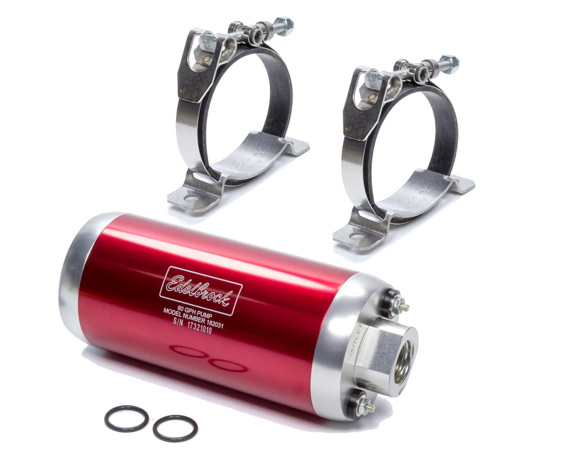 EFI Electric Fuel Pump 80GPH @ 45psi Red Fuel Pumps Edelbrock