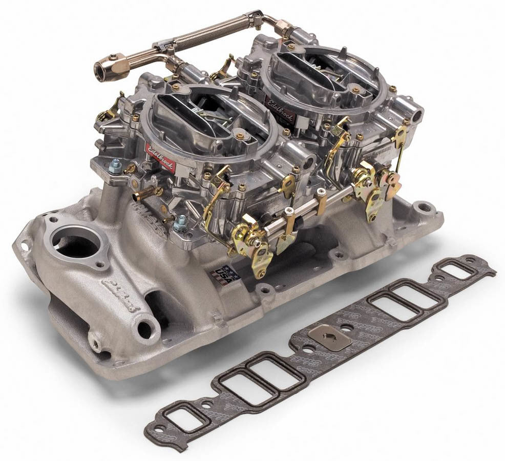 SBC Dual Quad Air Gap Kit - '86 & Prior Carburetor/Intake Kits Edelbrock