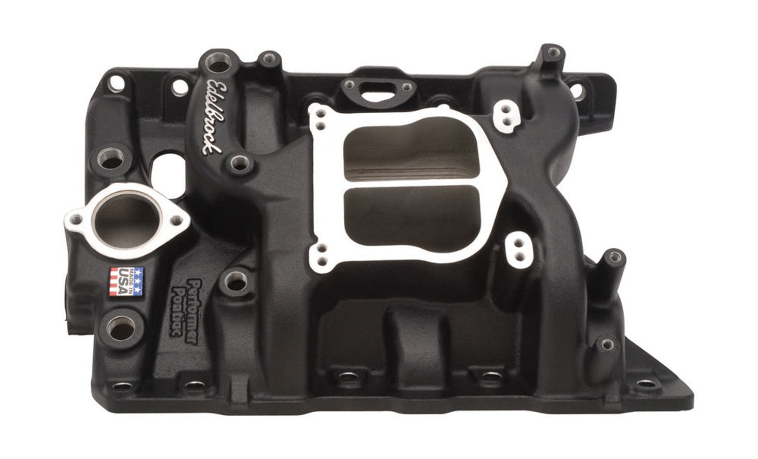Pont. Performer Manifold - 326/455 Black Intake Manifolds Edelbrock