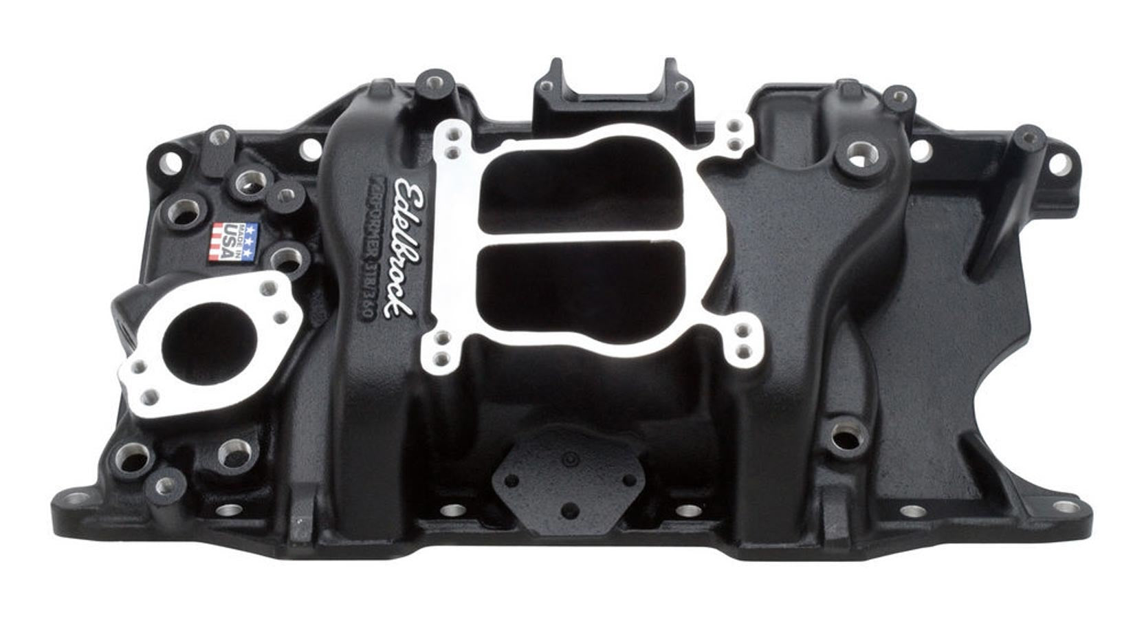 SBM Performer Manifold - 318/360 - Black Intake Manifolds Edelbrock