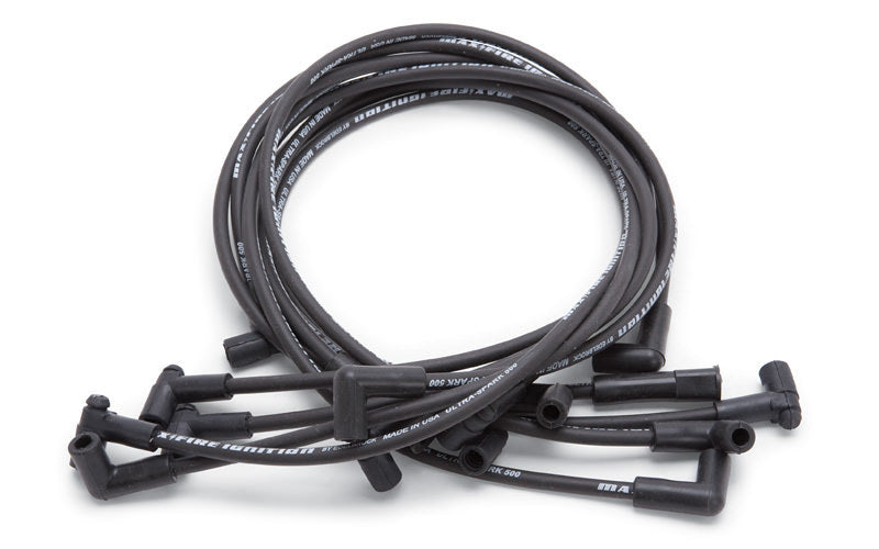 Max Fire Plug Wire Set SBC w/HEI 90 Degr Black Spark Plug Wires Edelbrock