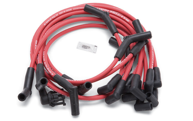 Max Fire Plug Wire Set SBF 83-96 Red Spark Plug Wires Edelbrock