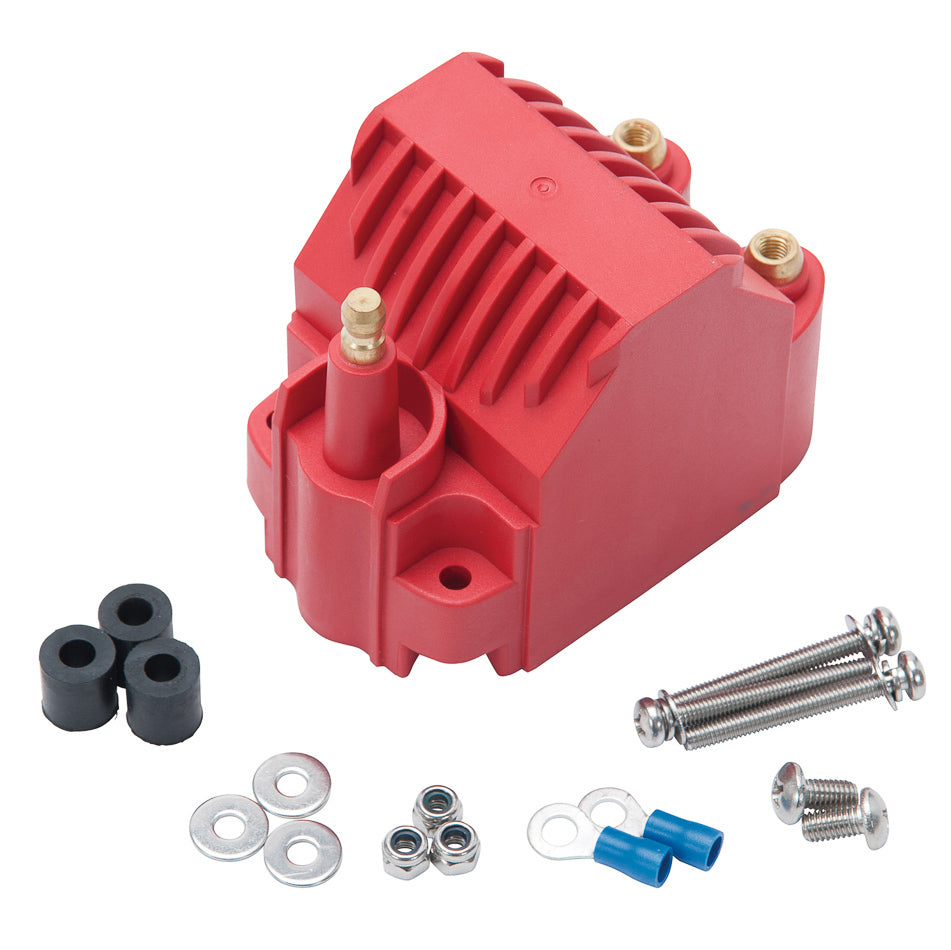 Max-Fire Ignition Coil Universal Dome Style Red Ignition Coils Edelbrock