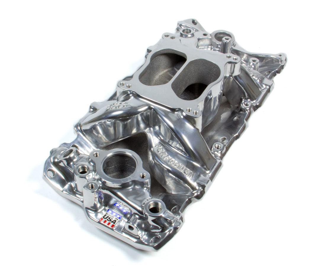 SBC Performer Air Gap Manifold - Polished Intake Manifolds Edelbrock