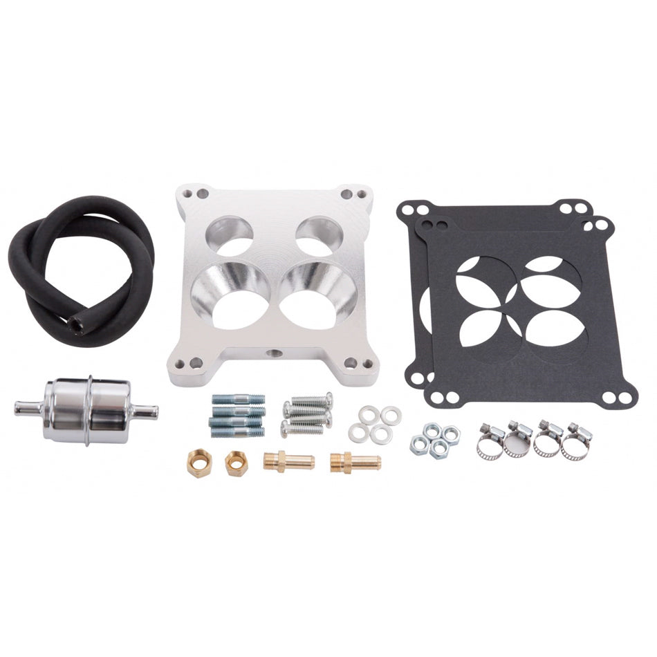 Carburetor Adapter w/Fuel Line Kit Carburetor Adapters and Spacers Edelbrock