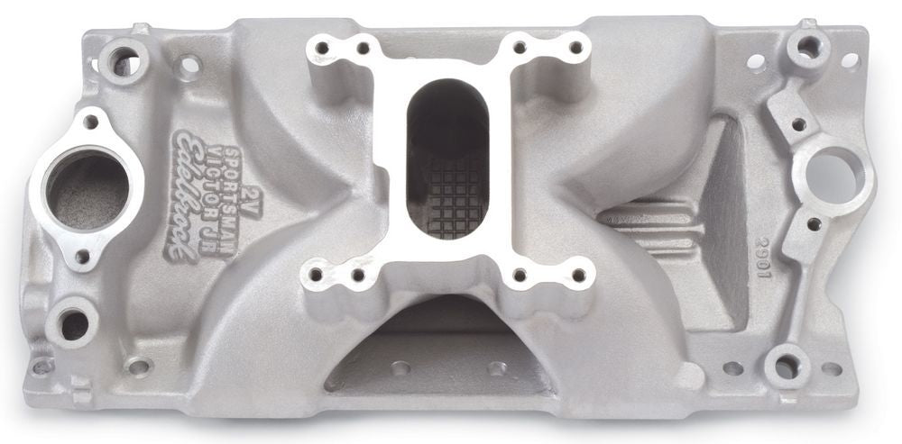 SBC Victor Jr. Sportsman Manifold - 2 Barrel Intake Manifolds Edelbrock