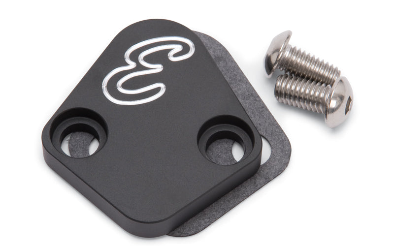 BBC Fuel Pump Block-Off Plate Billet Aluminum Fuel Pump Block-Off Plates Edelbrock