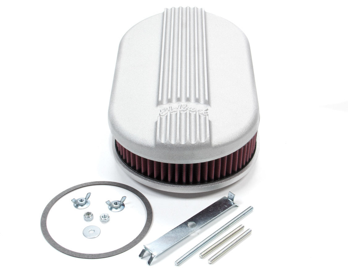 Air Cleaner Kit Classic Finned Small Oval Air Cleaner Assemblies and Air Intake Kits Edelbrock