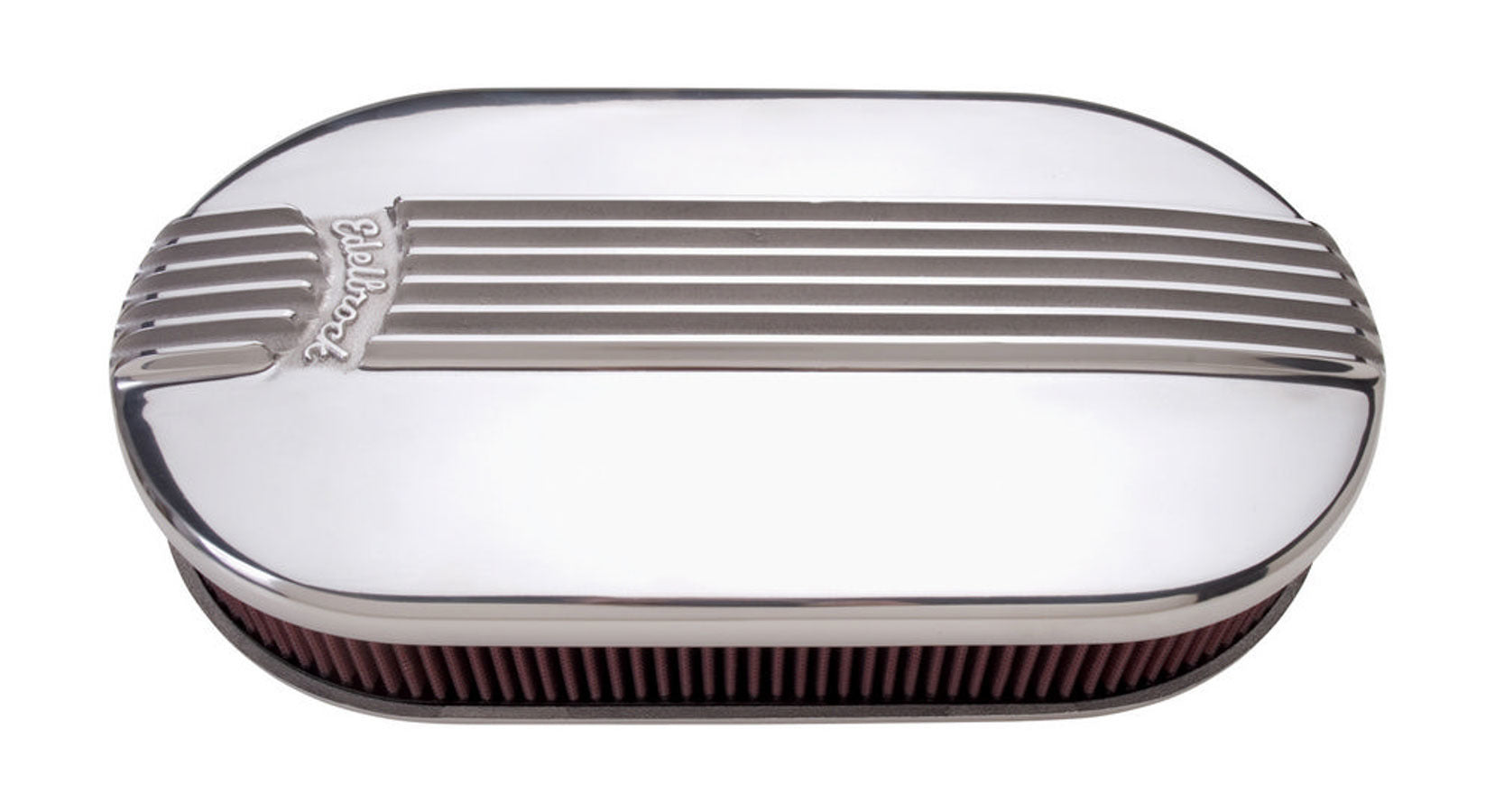 Cast Alum. Dual Carb A/C - Large Oval Air Cleaner Assemblies and Air Intake Kits Edelbrock
