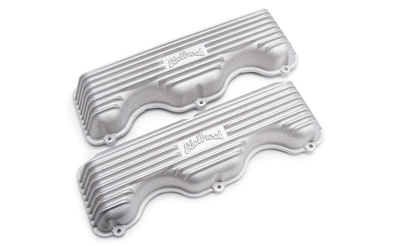 Valve Cover Kit Classic Finned Chevy 348-409 Valve Covers Edelbrock