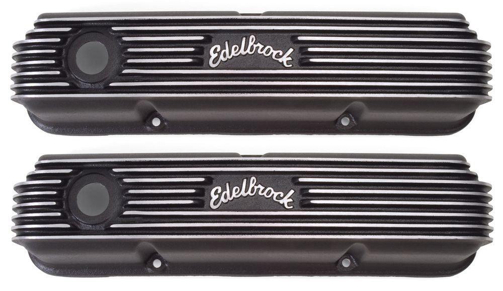 Ford FE Classic Series V/C's - Black Finish Valve Covers Edelbrock