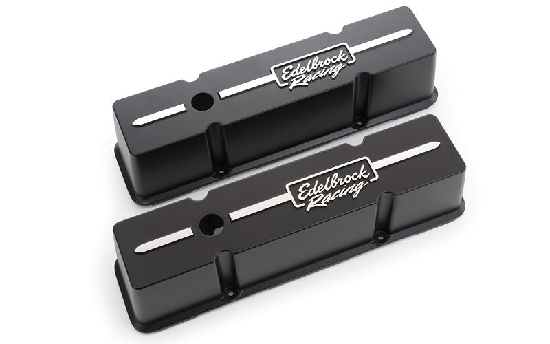 Valve Cover Kit Race Series SBC Tall Black Valve Covers Edelbrock