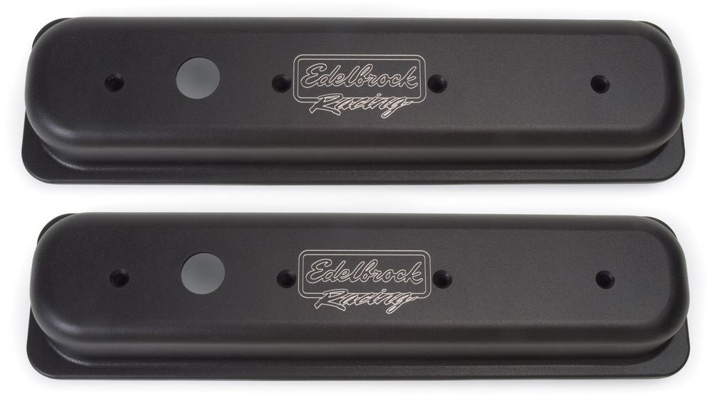 SBC Center Bolt V/S V/C's - Short- Black Valve Covers Edelbrock